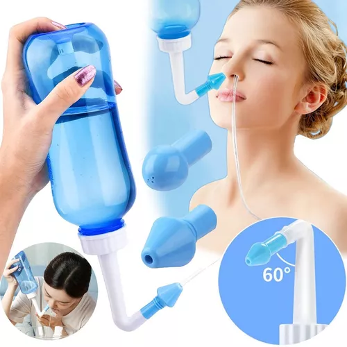 Neti Pot - Botella de enjuague sinusal – 16.9 fl oz 17 oz botella de lavado  nasal limpiador de alergias nasales a presión sistema de riego nasal para