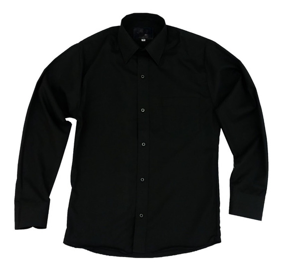 Camisa Vestir Para Adulto Negra Tallas Extras 44, 46, 48,