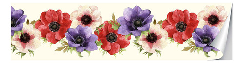 Adhesivo Autoadhesivo Con Borde Floral, 15 X 300 Cm, Imperme