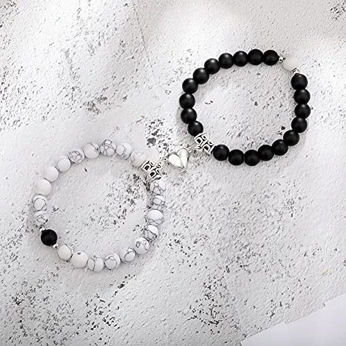 Imagen 2 de 5 de Pulseras De Parejas Magneticas Corazón Regalo San Valentin