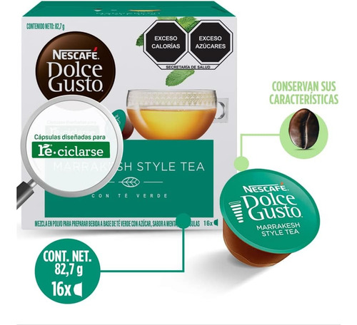 Cápsulas Té Verde Nescafé Dolce Gusto Marrakesh Style 16 Cap