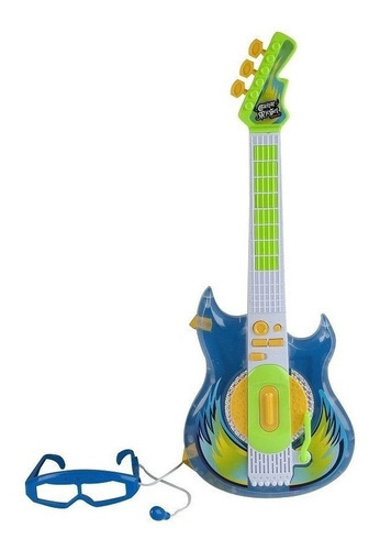 Guitarra Infantil Rock Star Azul - Óculos C/ Microfone- Zoop