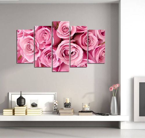 Cuadro 60x100cm Flores Rosas Naturaleza Amor Deco