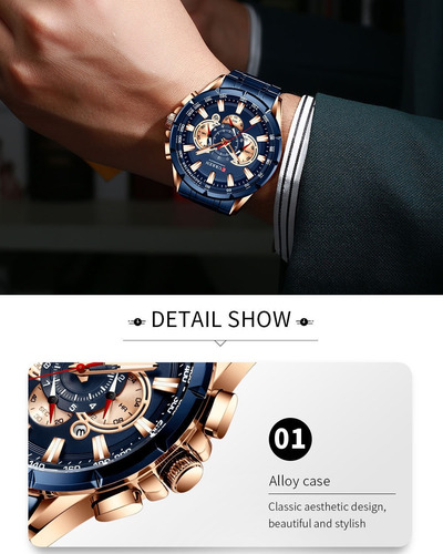 Reloj Con Esfera Negra Plateada Curren 8363 Para Hombre Homb