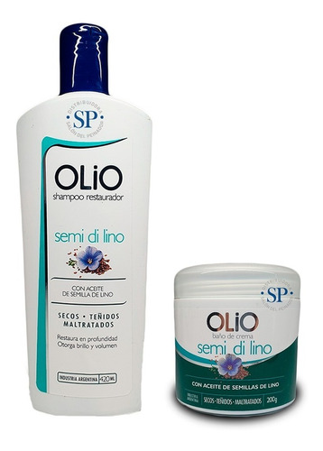 Kit Olio Shampoo + Baño De Crema Semi Di Lino Teñidos