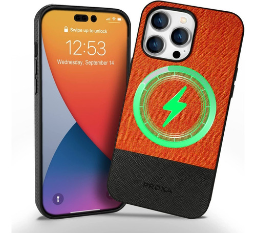 Funda Magnetica Naranja Para iPhone 14 Pro Max Proxa 