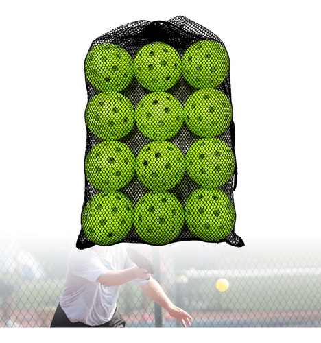 12x Bolas De Pickleball, Accesorios De Entrenamiento, Verde