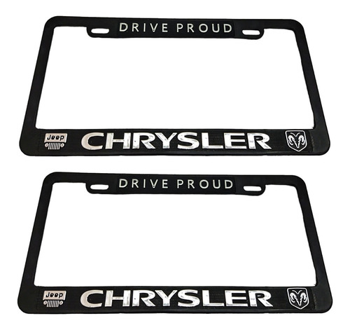  Portaplacas Premium Delgago Chrysler Jgo 2 Piezas Relive