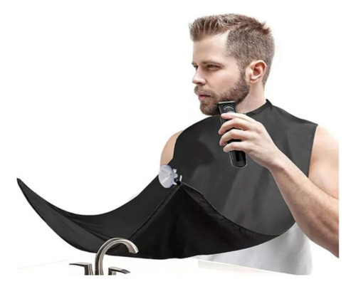 Capa Delantal Para Corte De Barba Afeitado Afeitar Negro Liso