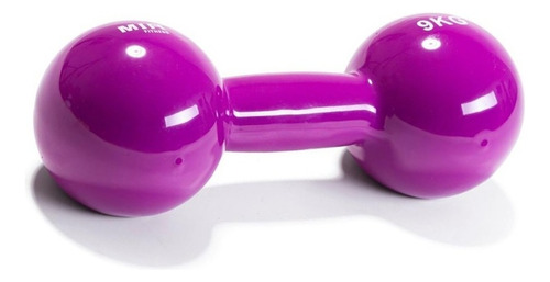 Mancuerna 9 Kg Mir Fitness Fundicion Recubierta En Goma Gym Color Fucsia