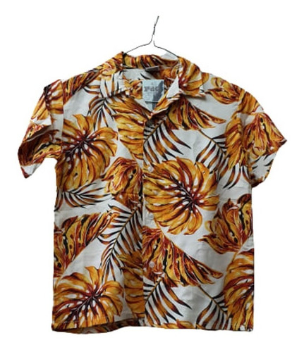 Camisa De Fibrana Hawaiana De Niños,mang.cortas T4 A 16