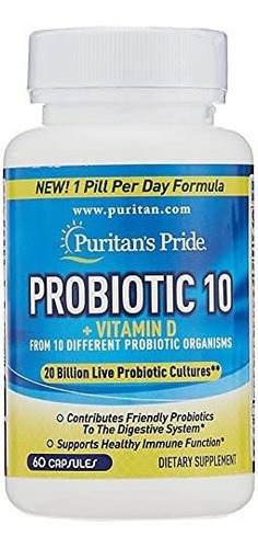 Probiotico 10 Con Vitamina D Para Ayudar A Apoyar La Salud D