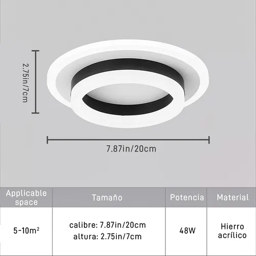 . Lámparas De Techo Led Decorativa Con 3 Modos De Luz 48w