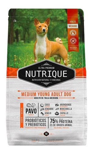 Alimento Perros Adulto Mediano Nutrique Ultra Premium 3 Kg.