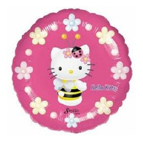 6 Globos Hello Kitty Abejita Mini Met 4in Aire Centro Mesa