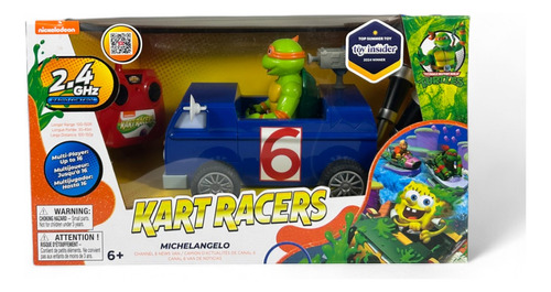 Carrito Juguete Niño Tortugas Ninja Radio Control Remoto Azul Miguel Ángel