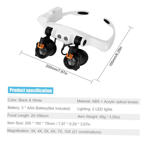 Diadema Lupa Ojo Lupas Estilo Gafas Manos Libres