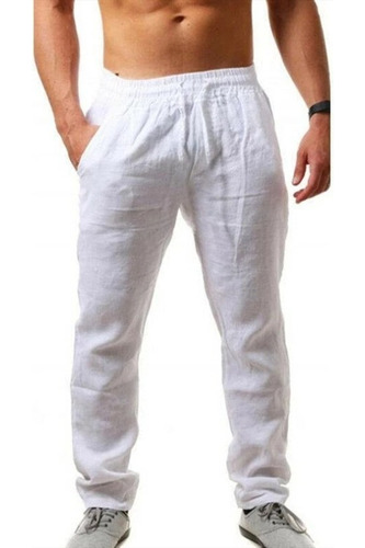 Pantalones De Algodón Y Lino Para Hombre, Playa, Descanso, Y