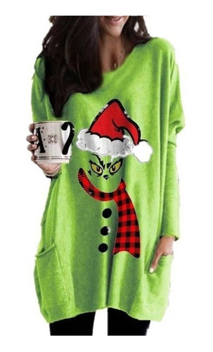 Sudadera Larga Christmas Green Monster Grinch Christmas