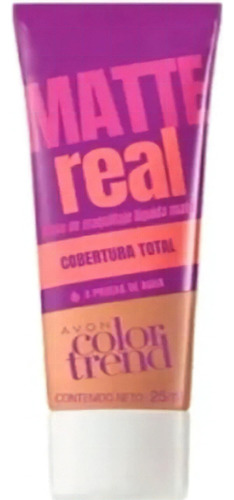 Base De Maquillaje Liquida Mate Avon Color Trend Matte Real Tono Beige Medio 345N