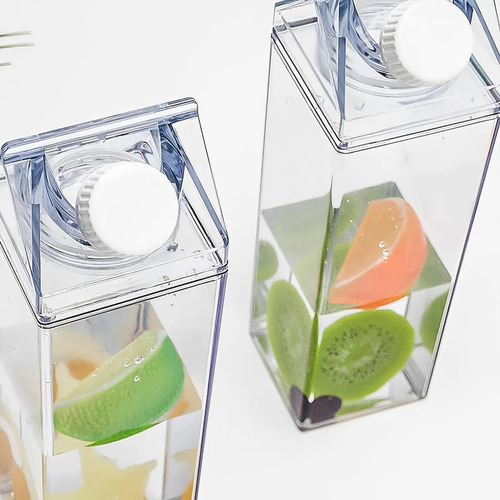 2 Botellas De Agua De Cartón De Leche, Reutilizables,
