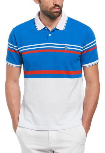 Polo Jacquard Honeycomb Stripe