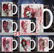Comprar 23 Plantillas Png San Valentin Skull Love - Esqueletos Taza