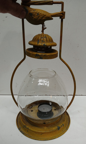 Farol Antiguo De Hiuerro A Vela. Funcionando Negro (Usado)