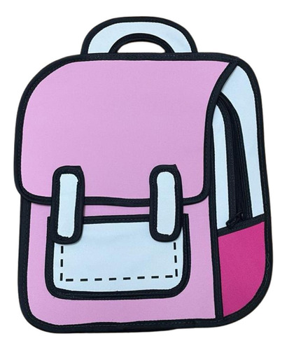 Mochila Bolsa Escolar 2d Desenho Cartoon Newpen Pink Grande