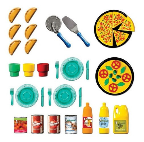 Imagen 4 de 7 de Juego De Cocina Pizzeria Petit Gourmet 49 Piezas Lionels