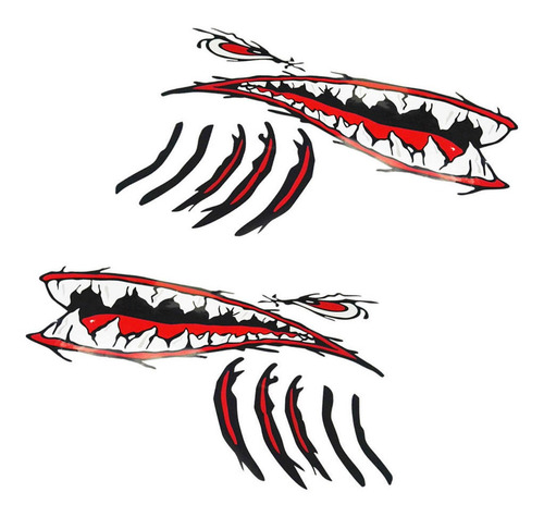 Imagen 7 de 9 de 2 Pedazos De Dientes De Tiburón Boca Pezón Pegatinas