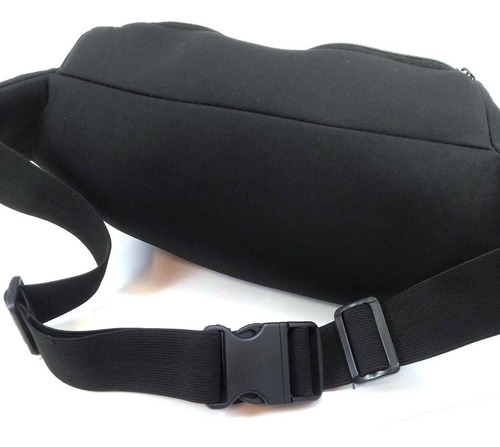 Imagen 4 de 10 de Riñonera Extra Grande Neoprene 2 Cierres Negra Impermeable