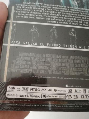 Insurgente Blu-ray Original Película Blu-ray + Dvd