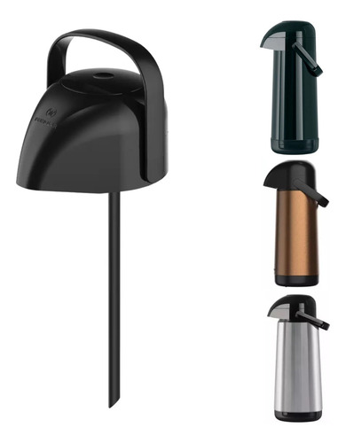 Cabeçote Bomba Pressão Canudo Garrafa Térmica Termolar 1l Cor Preto