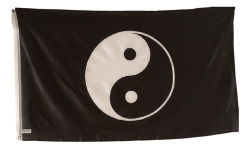 Bandera Ying Yang Doble Faz Tamaño 90cm X 150cm Poliester