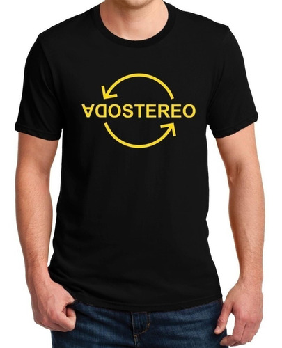 Polera Estampada Soda Stereo Logo Amarillo Musica Rock