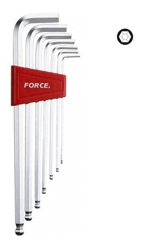 Jgo. Llave Allen Bola Extra-larga 2.5-10m/m. (5072xlb),force