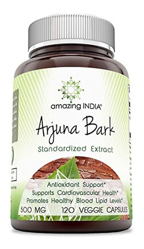 Amazing India Arjuna Veggie  500 mg 120 cápsulas