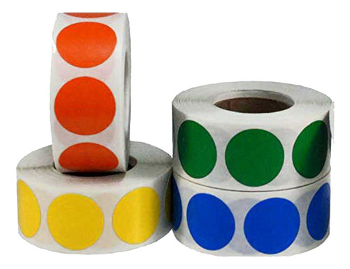 Tiquetas Redonda Bolinha 5cm Multiuso Kit 10 Rolos Colorida Cor Pode Scolher As Cores