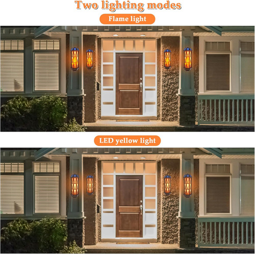 Luces Solares De Llama Para Exteriores Con 74 Led Parpadeant