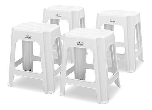 Set 4 Banqueta Apilable Rectangular Reforzada Colombraro