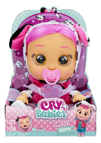 Muñeca Cry Babies Dressy Bebe Lloron Con Pelo Real Varios