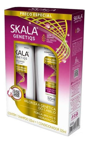 Kit 2 Shampoo 2 Condicionador Genetiqs 325ml Força E Brilho
