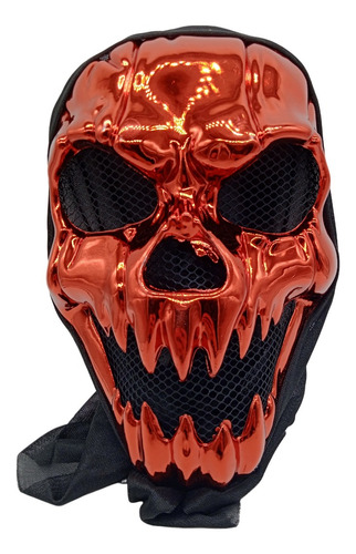 Mascara Caveira Red Skull Terror Haloween Festas Disfarce