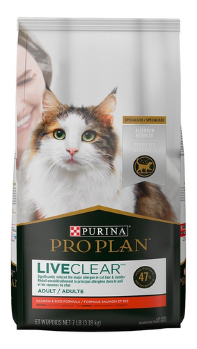 Pro Plan Liveclear Para Gatos Sabor Salmon 3.18 Kg