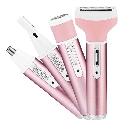 Depiladora 4 En 1 Para Mujer Cejas Rostro Cuerpo Afeitadora Color Rosa