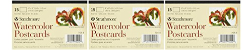 Strathmore Acuarela Postal Papel Pad 4 X 6  15 Pkg