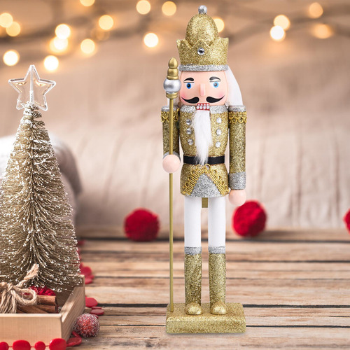 Cascanueces De Navidad, Cascanueces De Madera, Figura Oro
