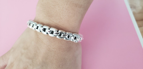 Imagen 4 de 6 de Pulsera Esclava Modelo Electro En Plata 925 Cierre Visagra
