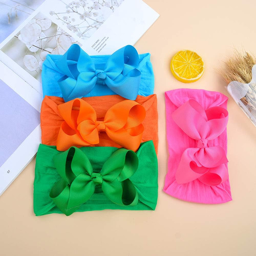 20 Diademas Elásticas De Nailon Para Bebés Y Niñas De 6